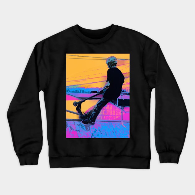 On Edge - Stunt Scooter Rider Crewneck Sweatshirt by Highseller